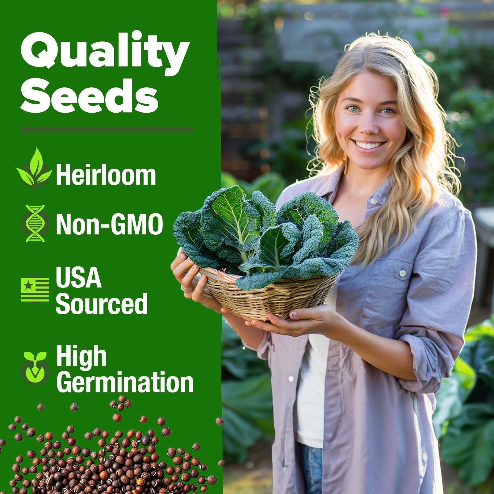 HOME GROWN Georgia Southern Collard Green Seeds 600+ Heirloom NonGMO Seeds fo…