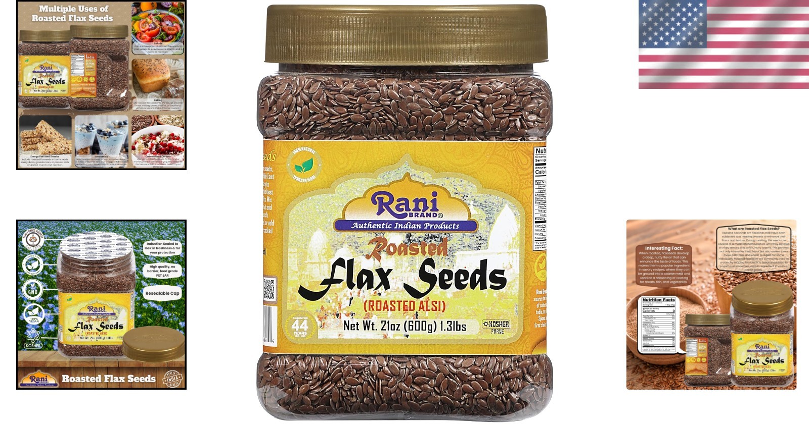21oz Roasted Flax Seeds – All Natural, Kosher Certified Nutrition