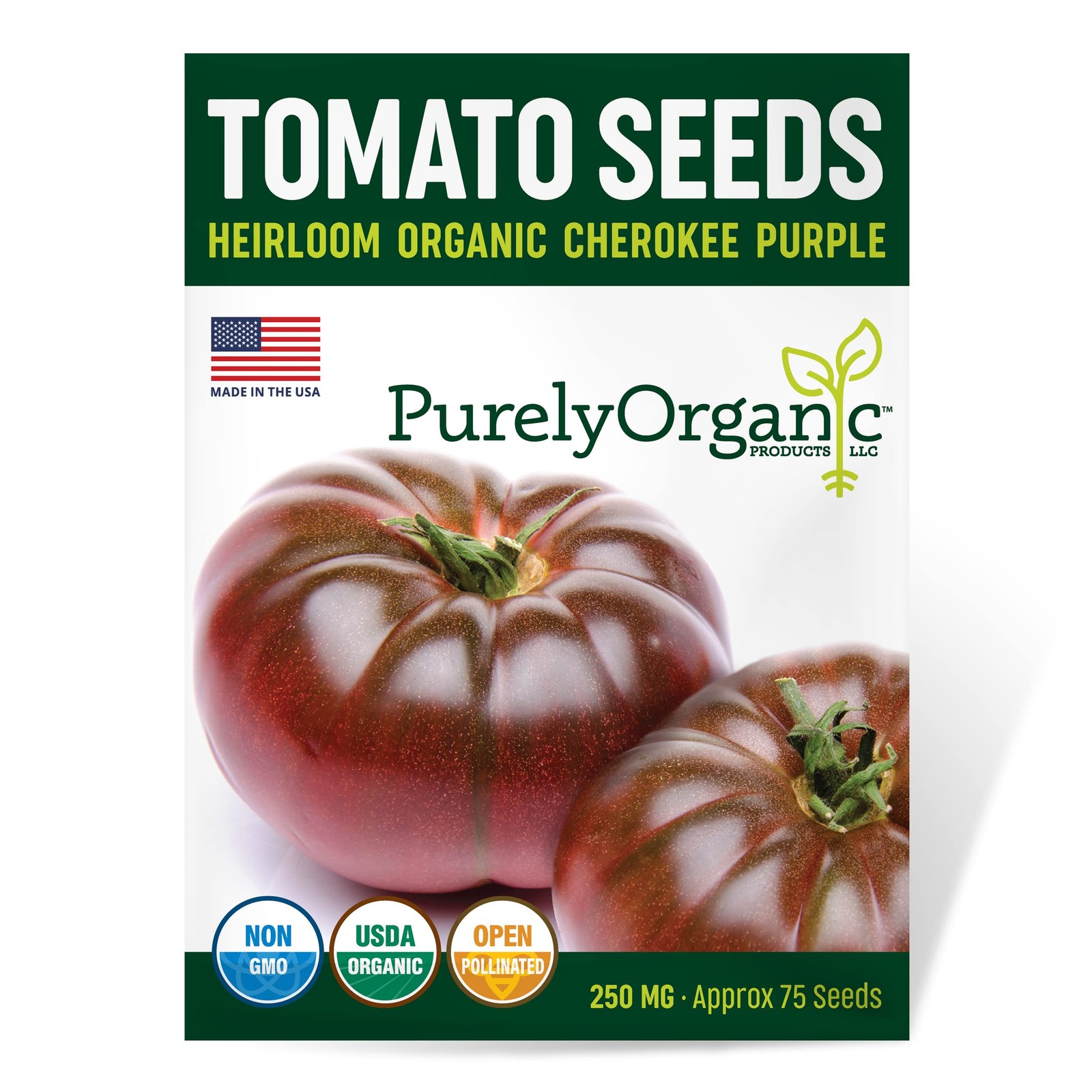 Purely Organic Tomato Seeds (Cherokee Purple) – approx 75 seeds, Purple,Red
