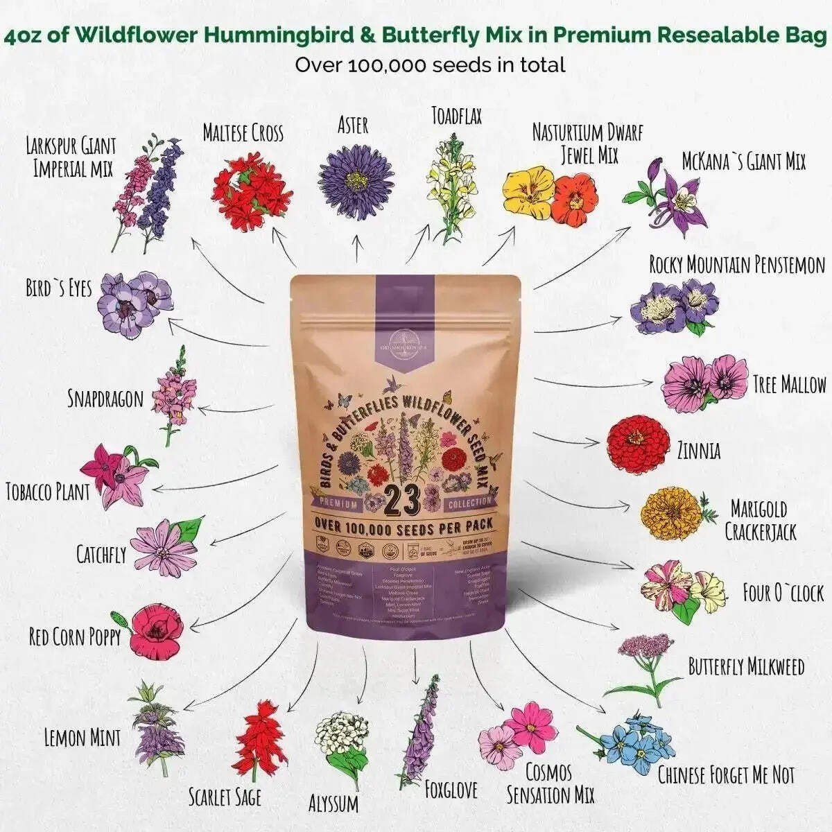 23 Birds & Butterflies Wildflower Seeds Mix