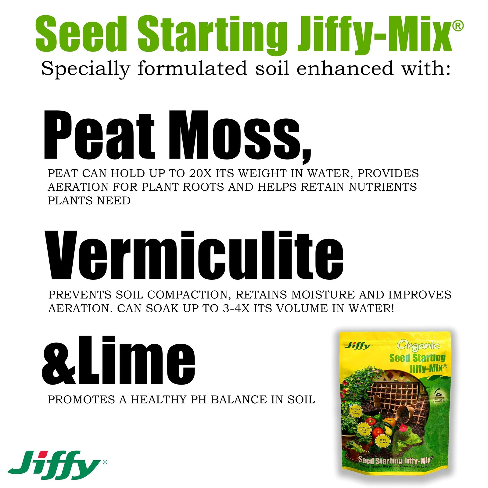 Jiffy Natural & Organic Seed Starting Soil Mix, 10 QT