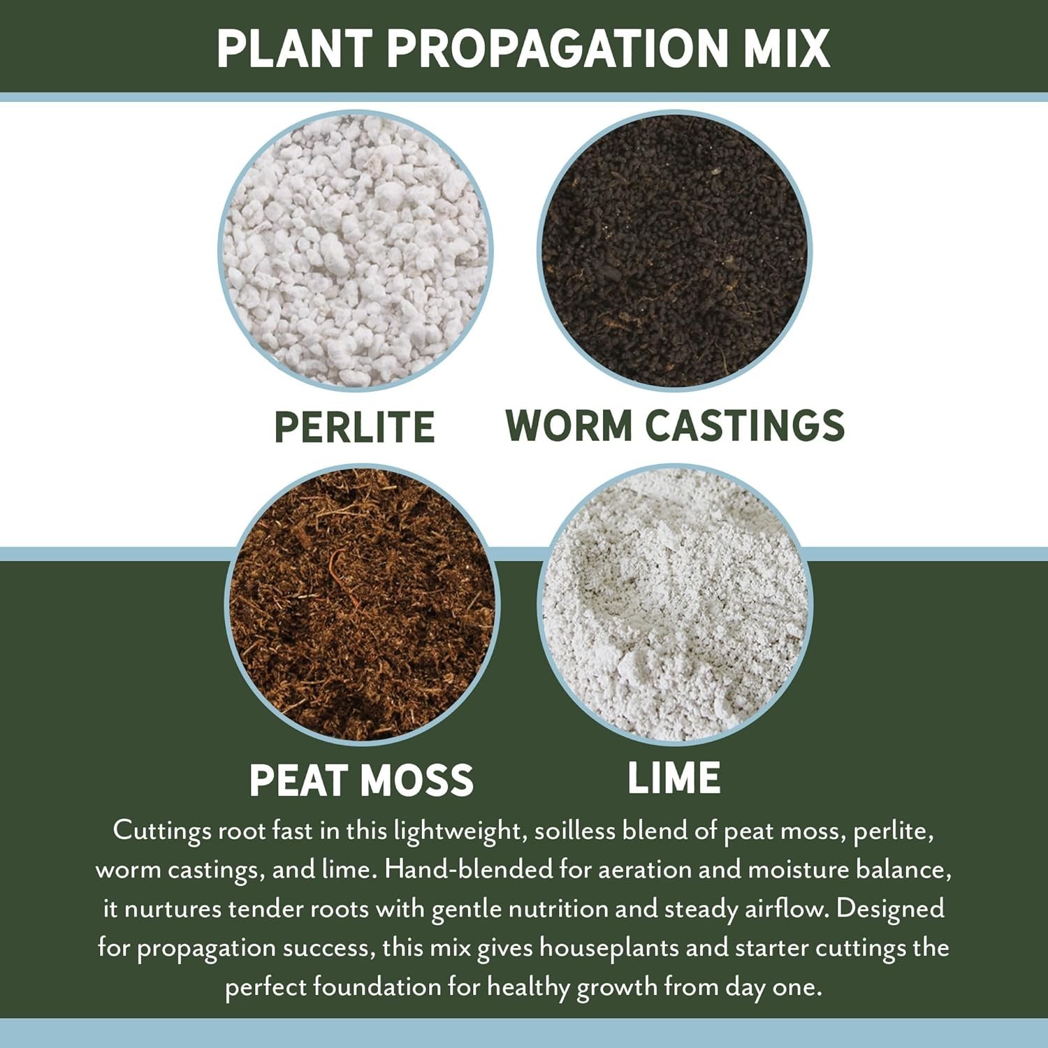 4 Quarts Hand Blended Soilless Plant Propagation Mix for Houseplants Success
