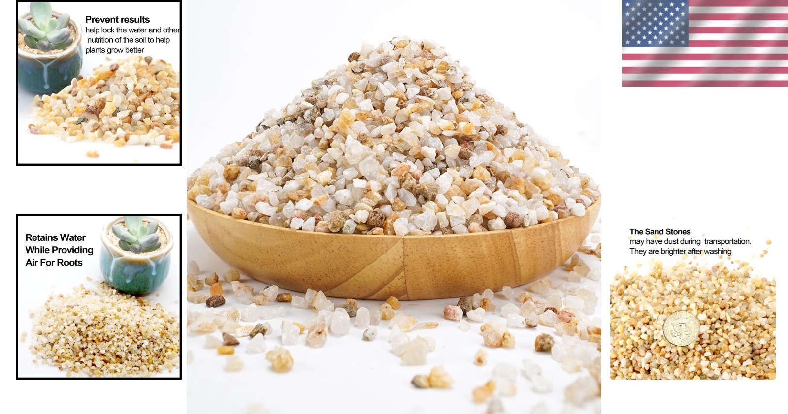Natural Gritty Mix for Succulents & Cacti – 6lb Decorative Gravel Rocks