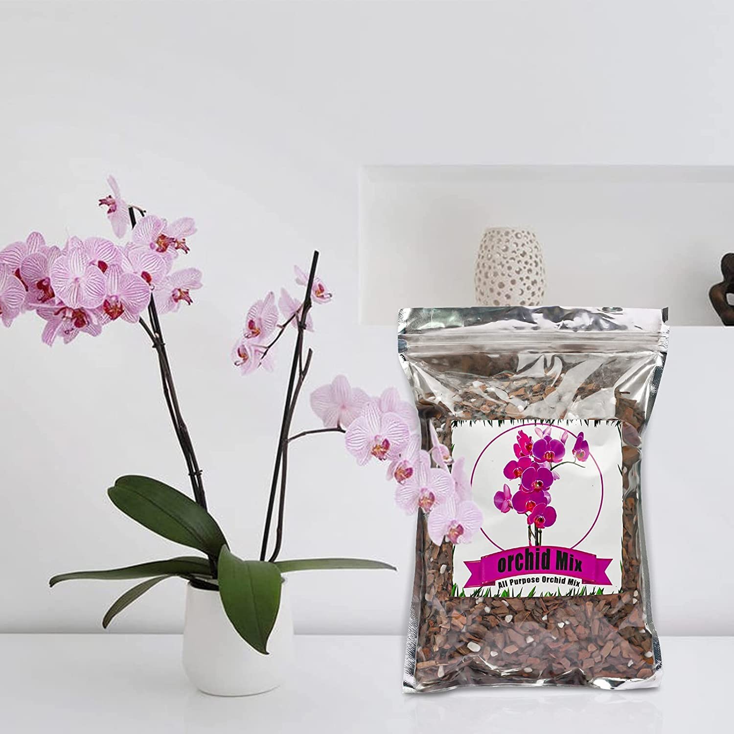 All Purpose Soil Potting Mix – Orchid Bark & Organic Perlite for Plants 1 qt