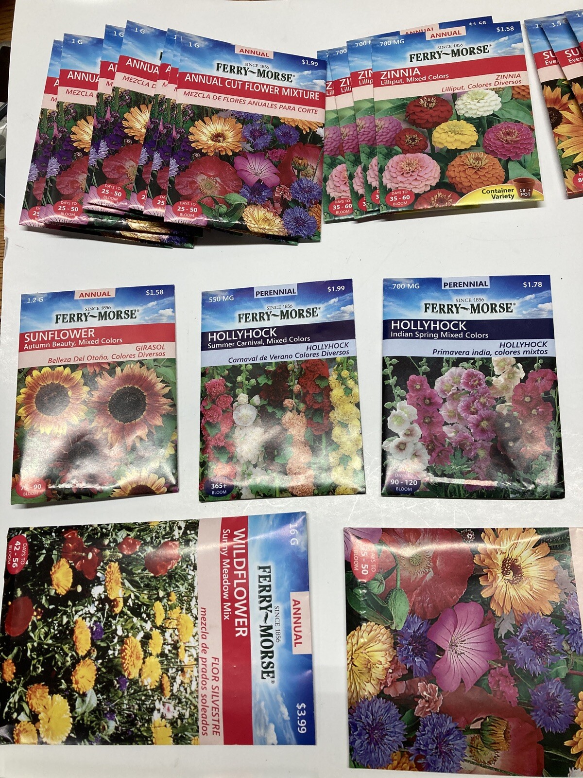 50 Ferry Morse Flowers Seed Packs Perennial Annual Free Shipping