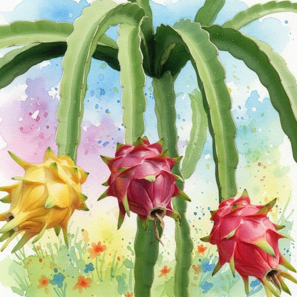 Sweet, White Dragon Fruit Cutting self pollination 8 to 12 inches ￼