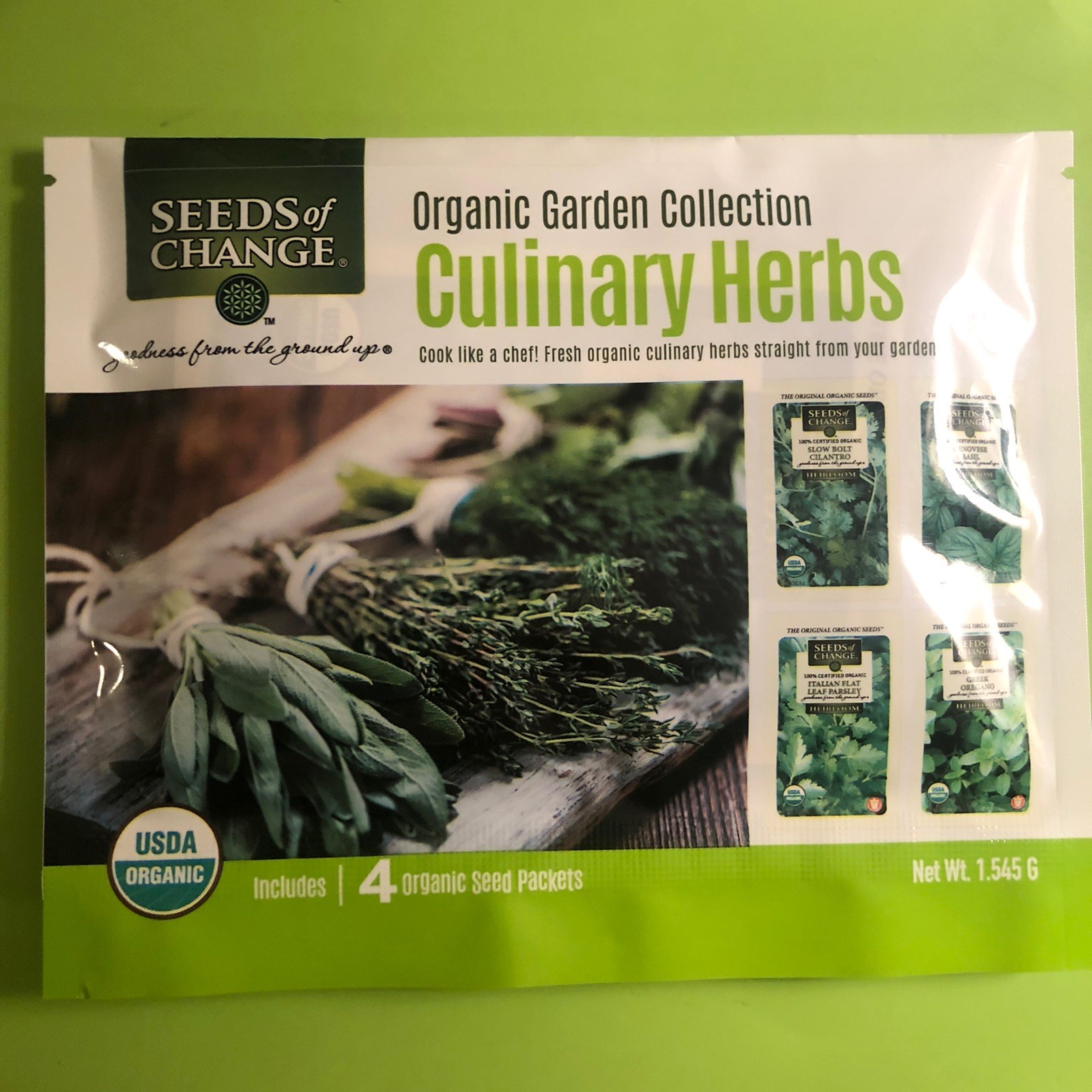 Seeds Of Change brand Culinary Herb Pack – Cilantro Parsley Basil Oregano Seeds