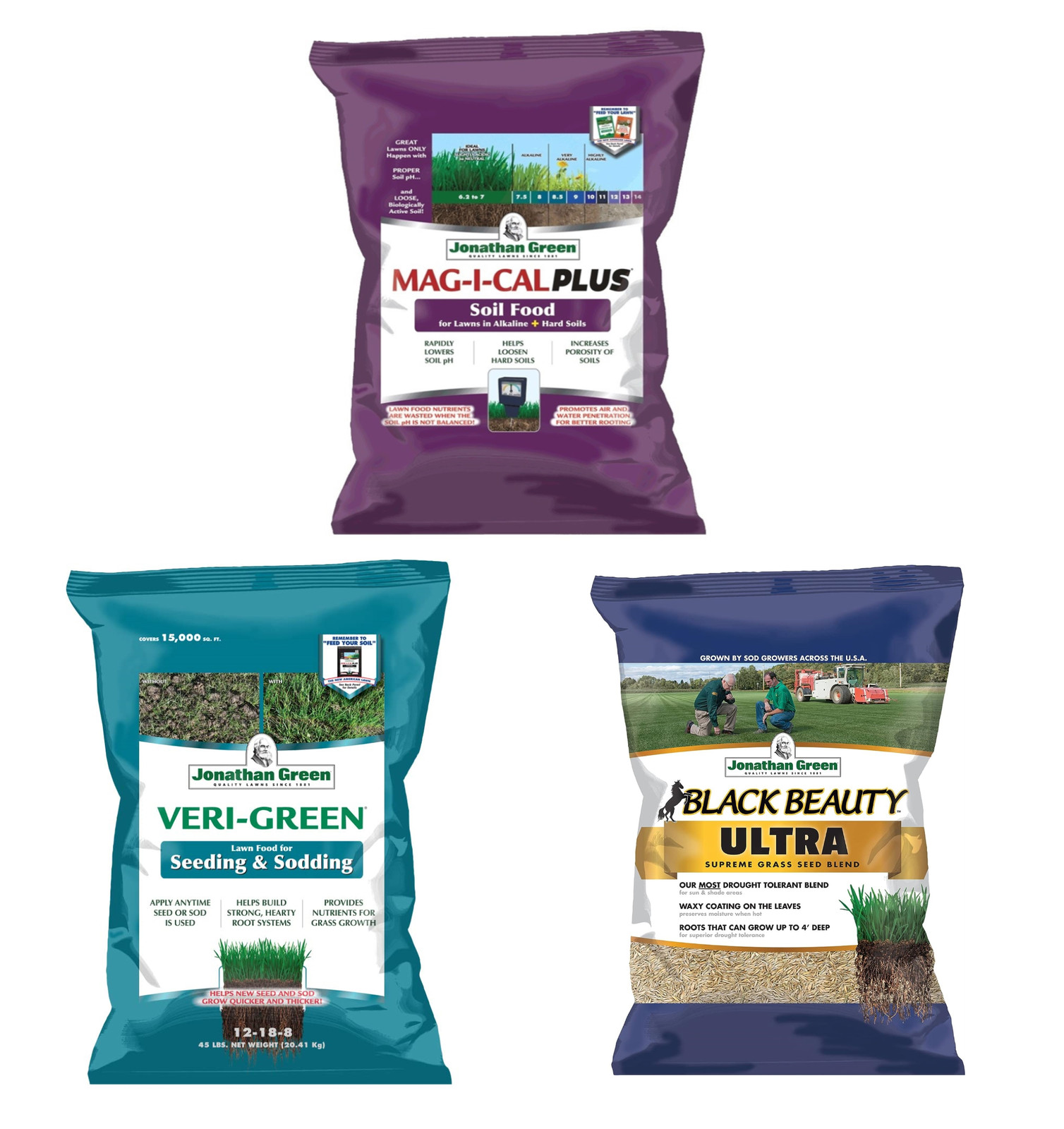 Jonathan Green Grass Seed & Fertilizer Bundle for Alkaline Soil – 15,000 sq ft