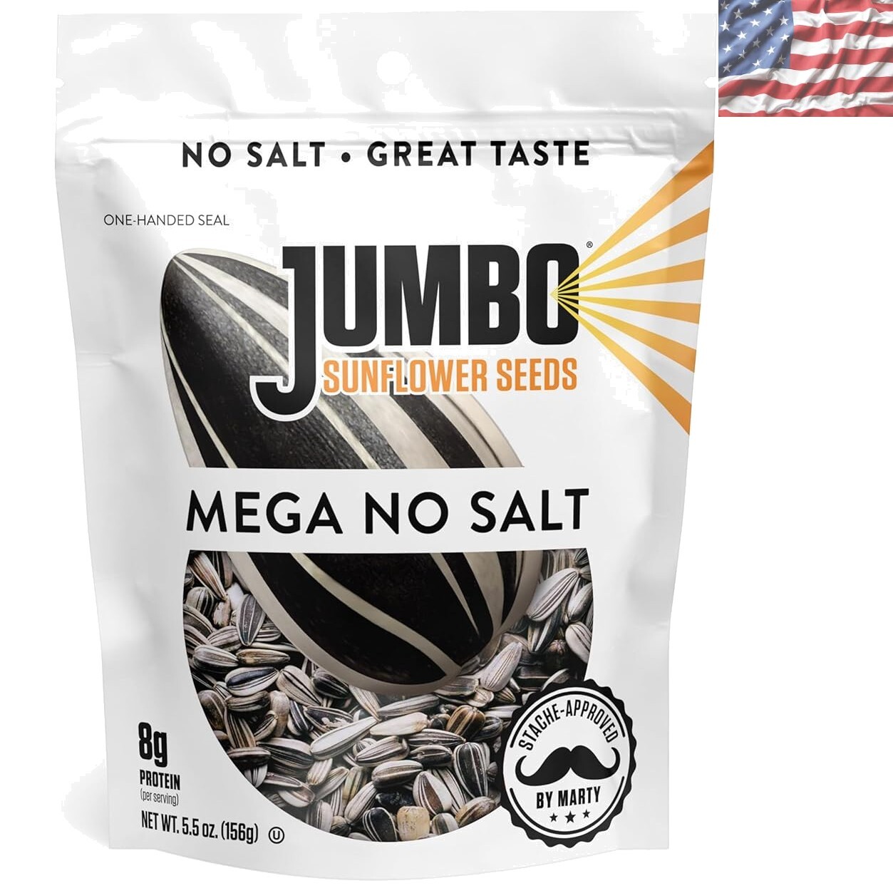 Mega No Salt Jumbo Sunflower Seeds – 5.5oz x12 | Flavorful & Nutritious Snack