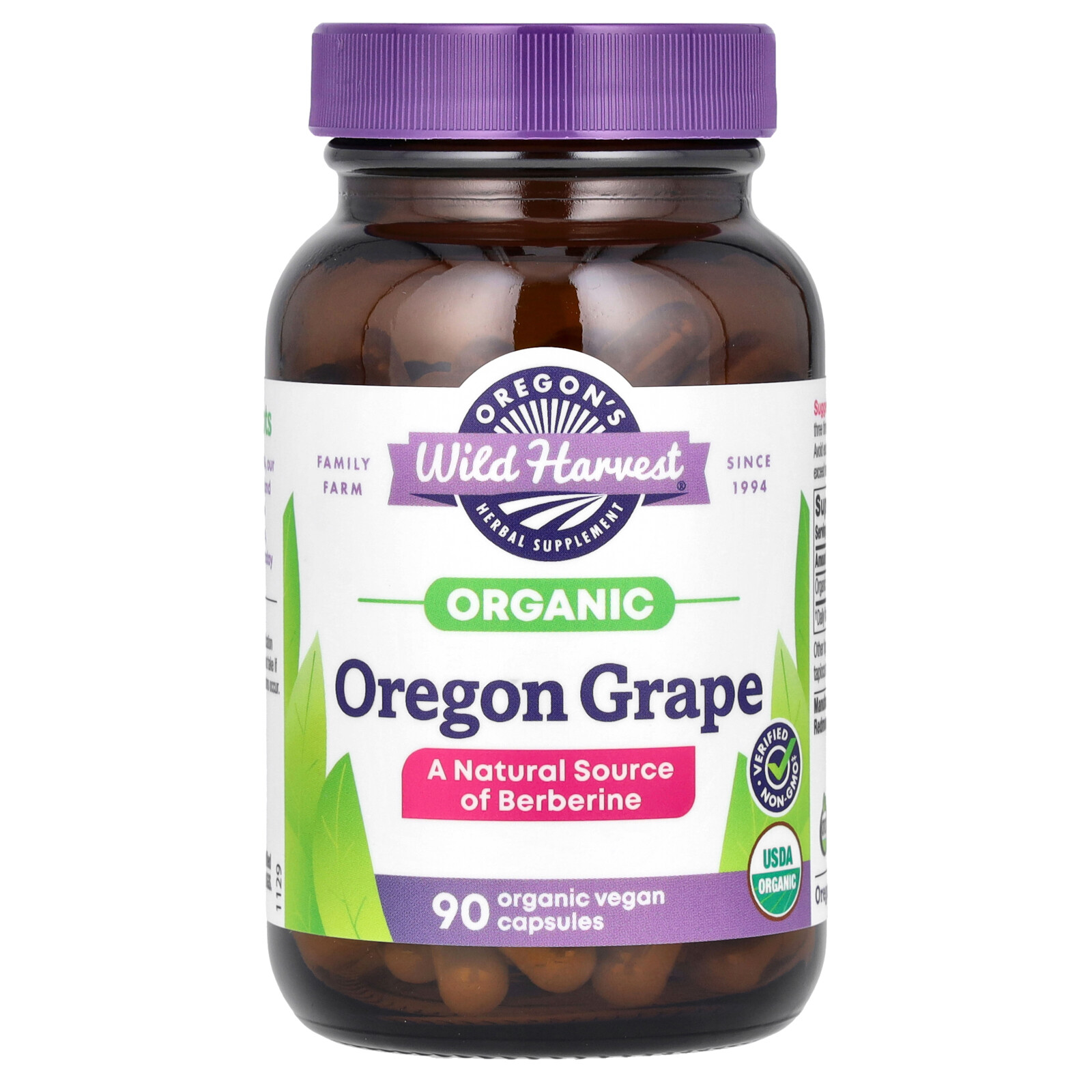 Organic Oregon Grape, 90 Organic Vegan Capsules