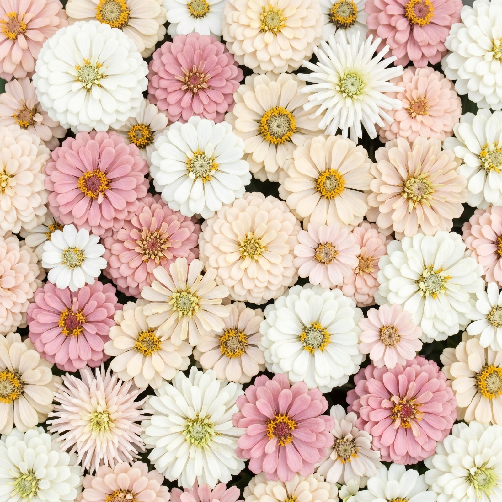 Zinnia SOFT BLUSH WEDDING MIX Romantic Ivory Pink Cut Flower Garden ~150 Seeds!