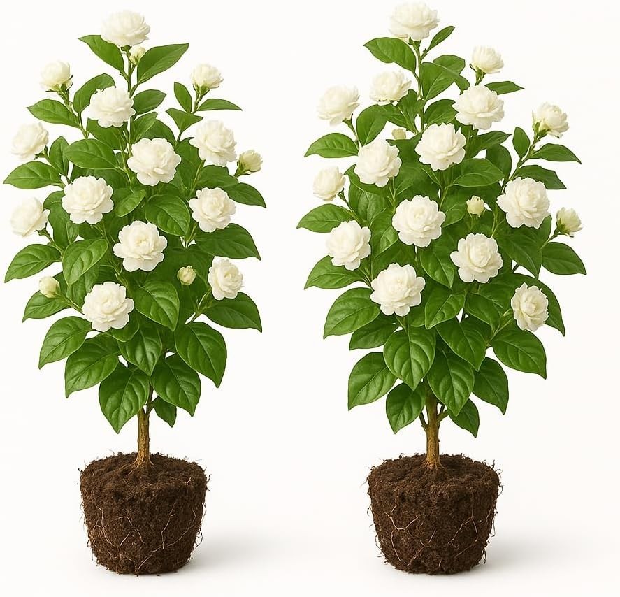 Grand Duke of Jasmine Live Plant Set of 2 Sambac Double White Fragrant Flower