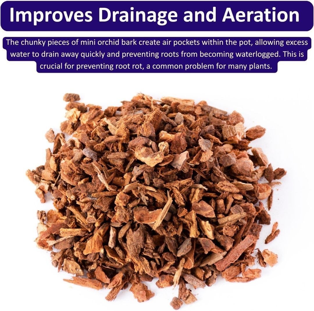 23108 Orchid Potting Bark, 100% Natural White Fir Bark, 1/4″, 2qt