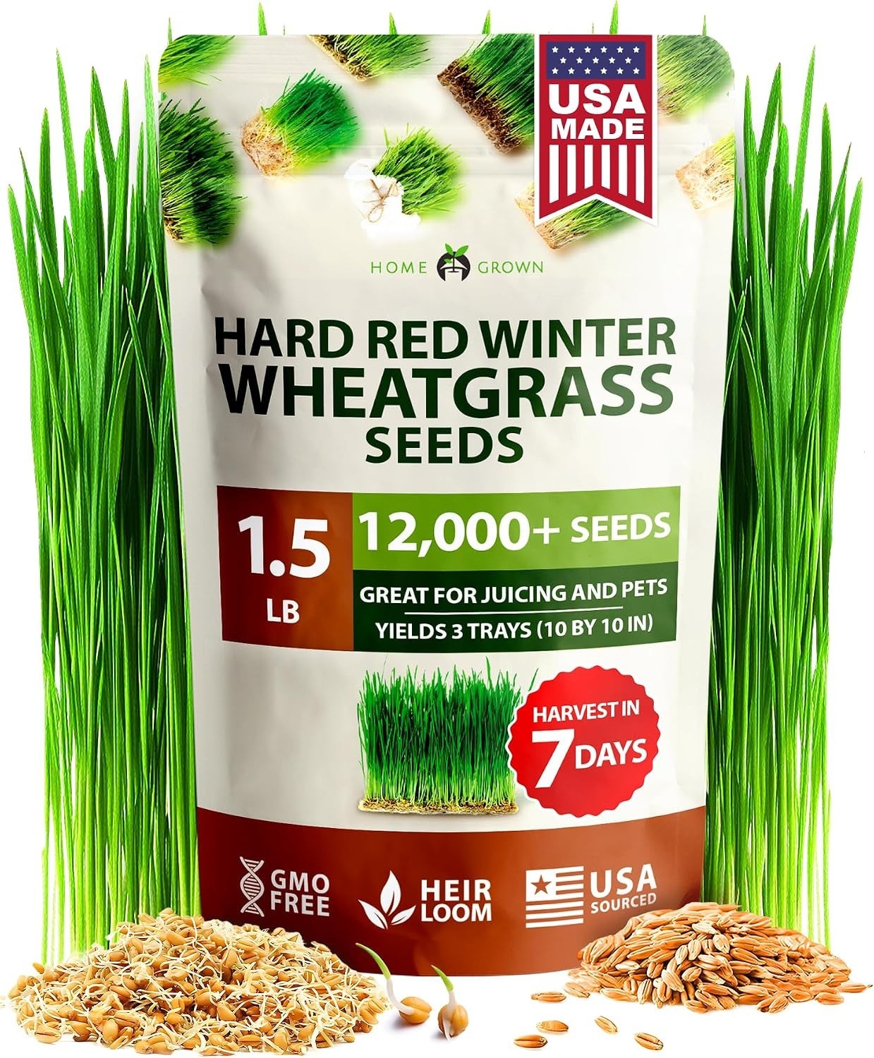 Bulk 1.5 lb Hard Red Winter Wheatgrass Seeds – High Germination & Nutrient-Dense