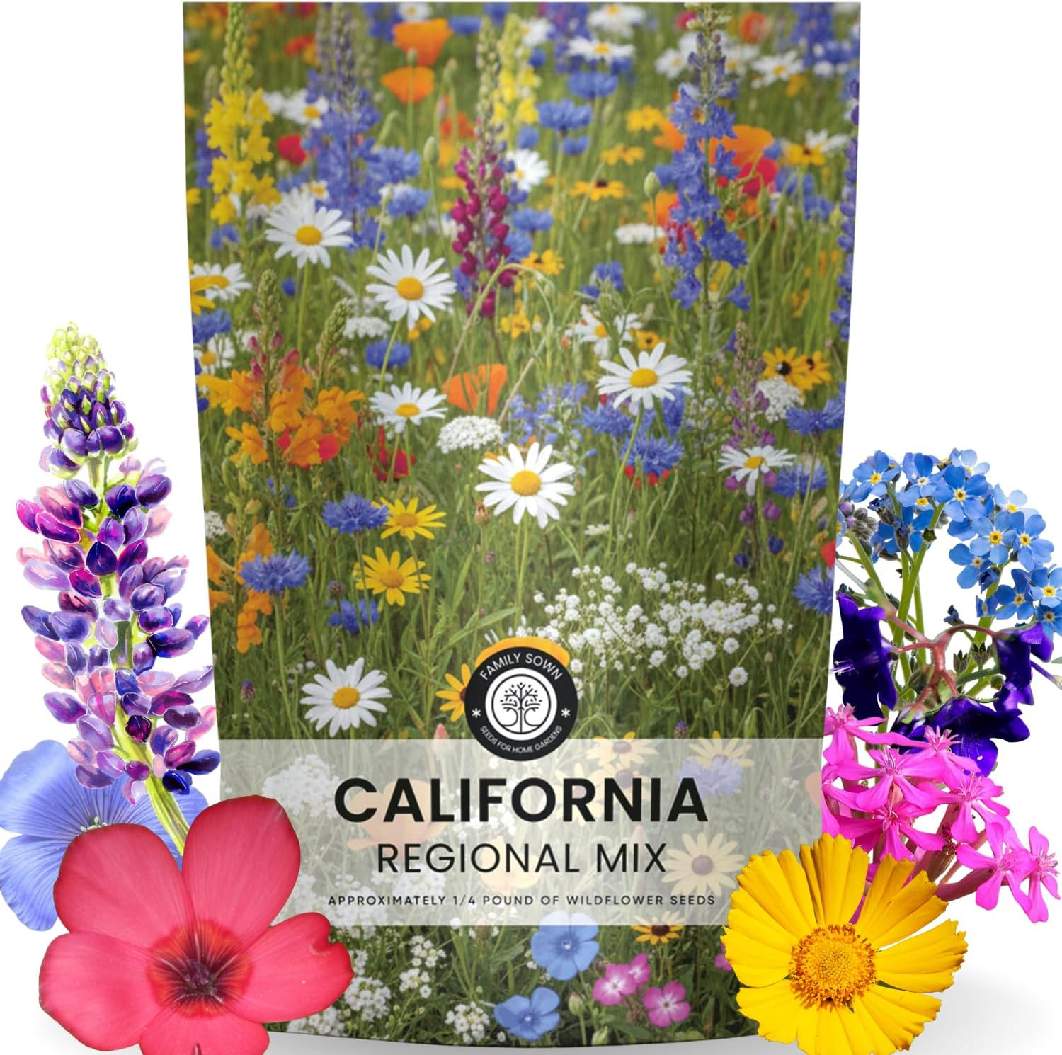 California Regional Mix – 79,000 Seeds for Planting – 2026 Season – 4 Ounce Pouc