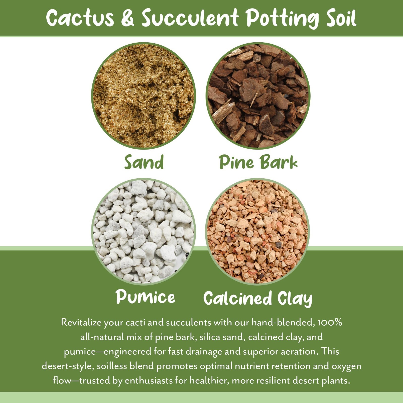 Cactus & Succulent Potting Mix 8 Quarts – Fast Draining, Gritty Blend for Desert