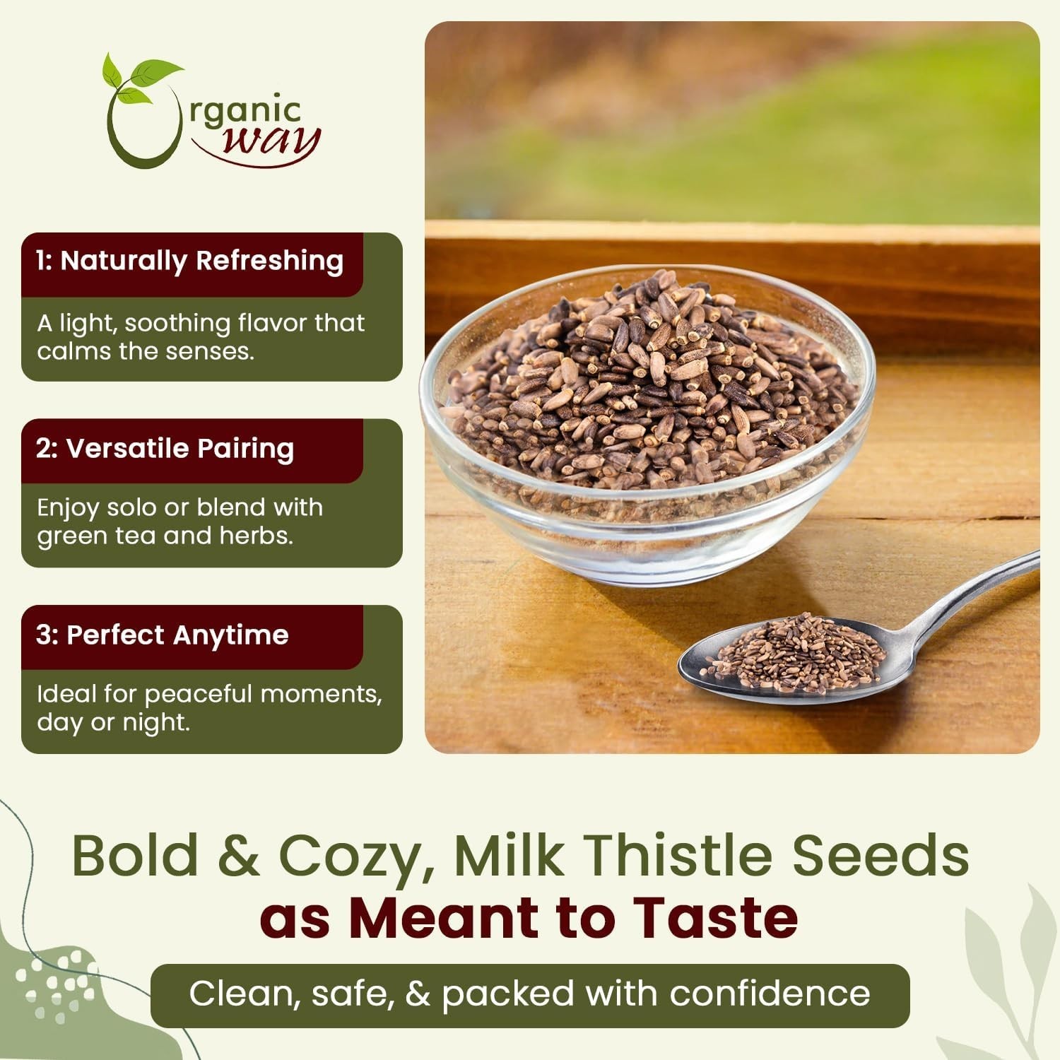 Kosher Certified Milk Thistle Seeds – Organic & Gluten-Free – 2 Oz