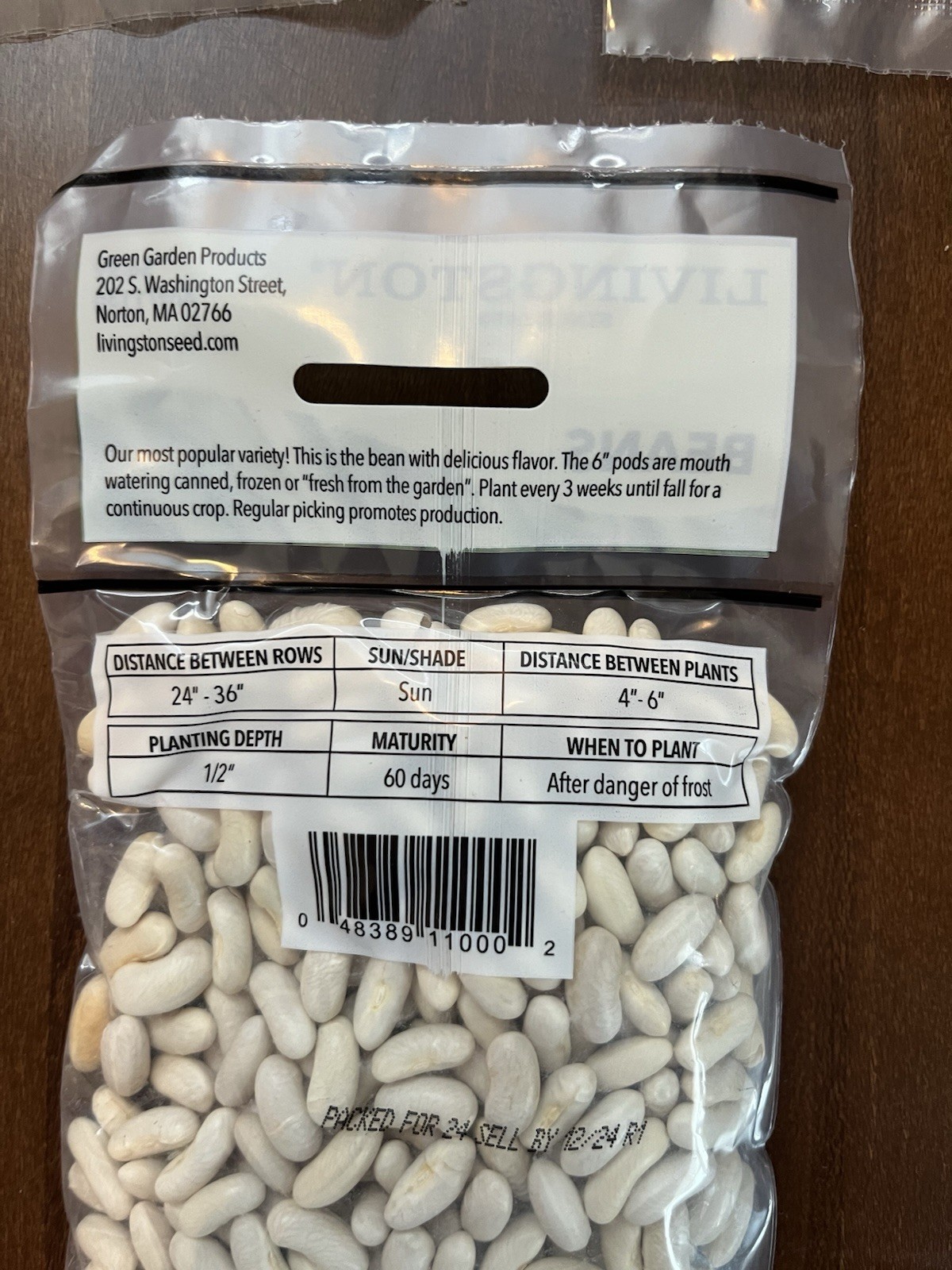 5 Bags Livingston Blue Lake Green Bean, 4 Oz. Bag