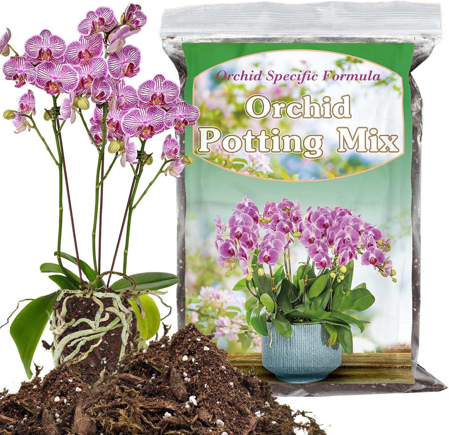 Orchid Potting Mix – Moss, Pine Bark, Coco Peat, and Perlite 1QT