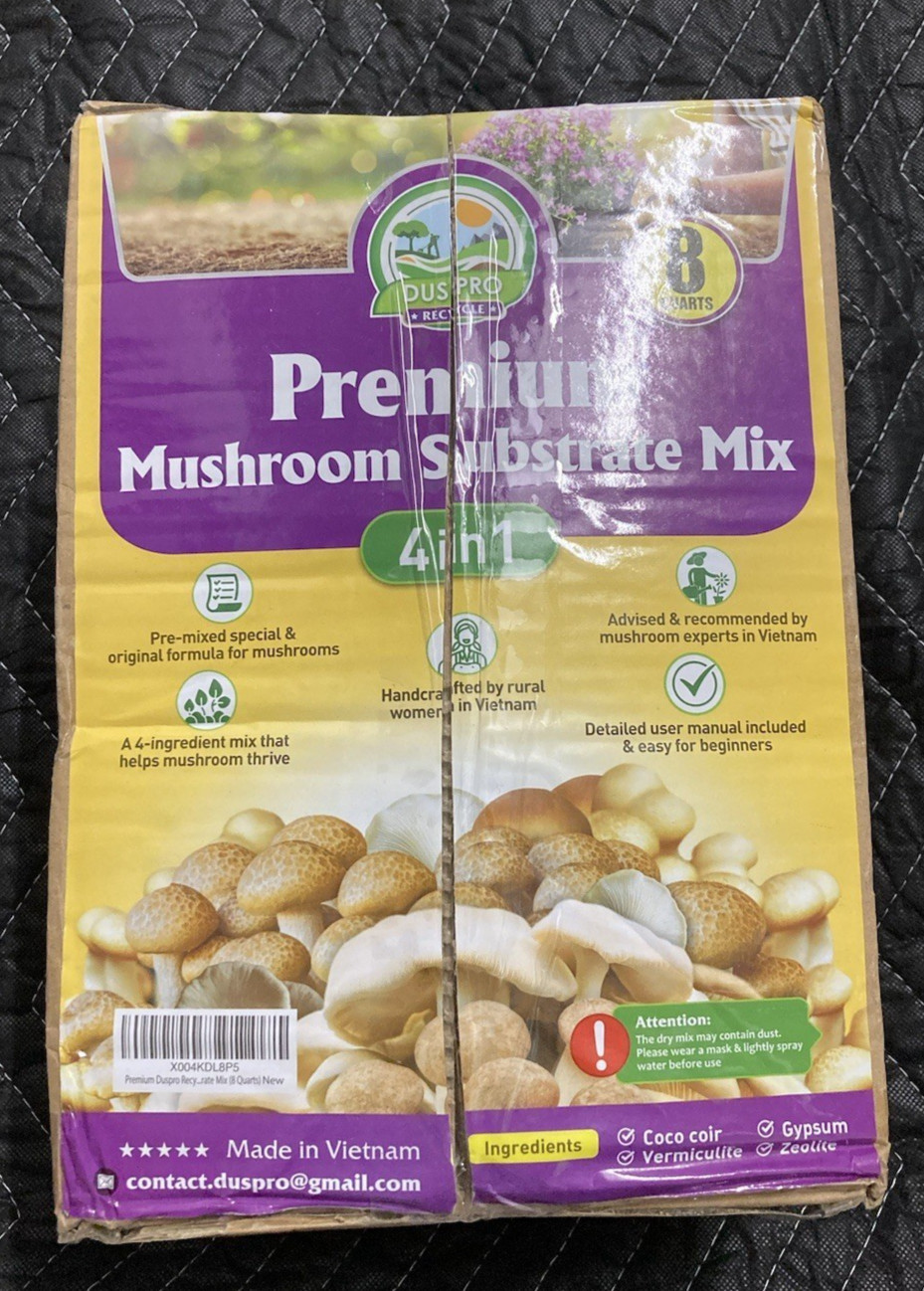 DUSPRO Recycle Premium 4-in-1 Mushroom Substrate Mix For Gardening 8Quarts
