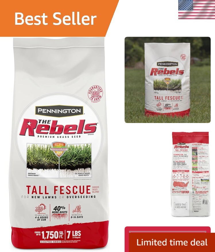 Drought-Resistant Rebels Tall Fescue Seeds, 7 lb for Heavy Traffic Areas