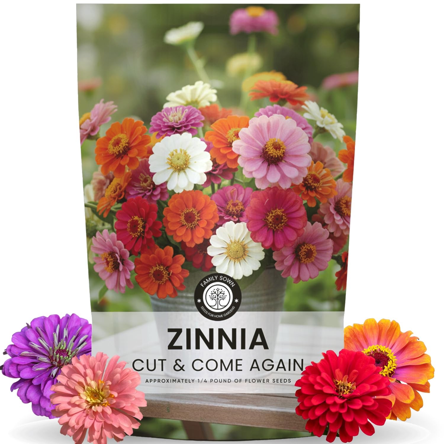 Zinnia Seeds for Planting – 16,000 Count – 4 Ounce Pouch for Gardens