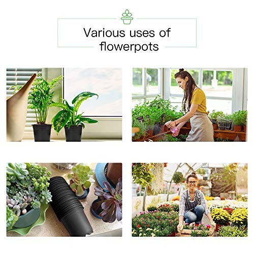 100-Pack 0.5 Gallon Plant Nursery Pots, Plastic Pots for Flower Seedling, Flower