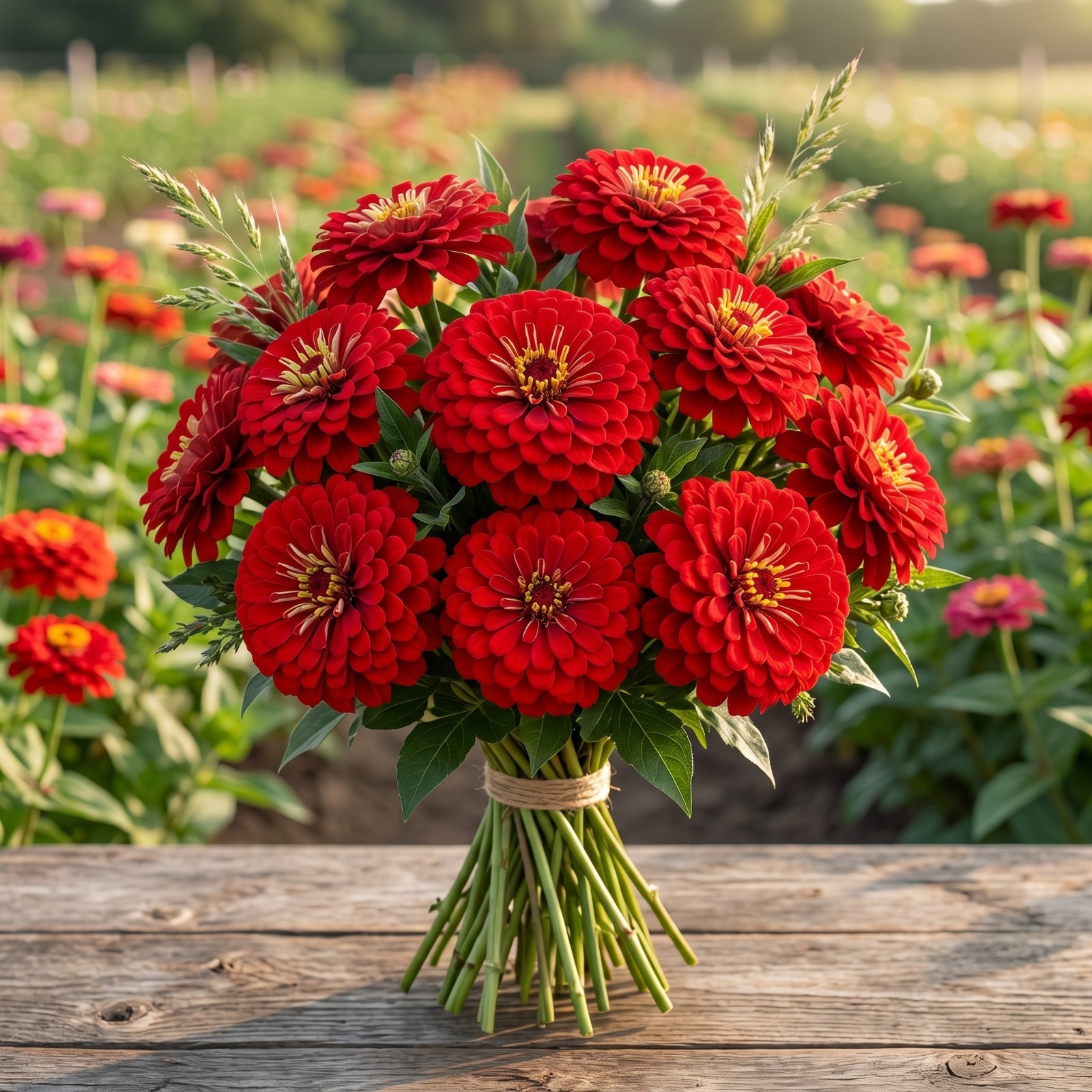 Zinnia GIGANTICA SCARLET 5″ Huge Florist Double Blooms Tall Cut Flowers 50 Seeds
