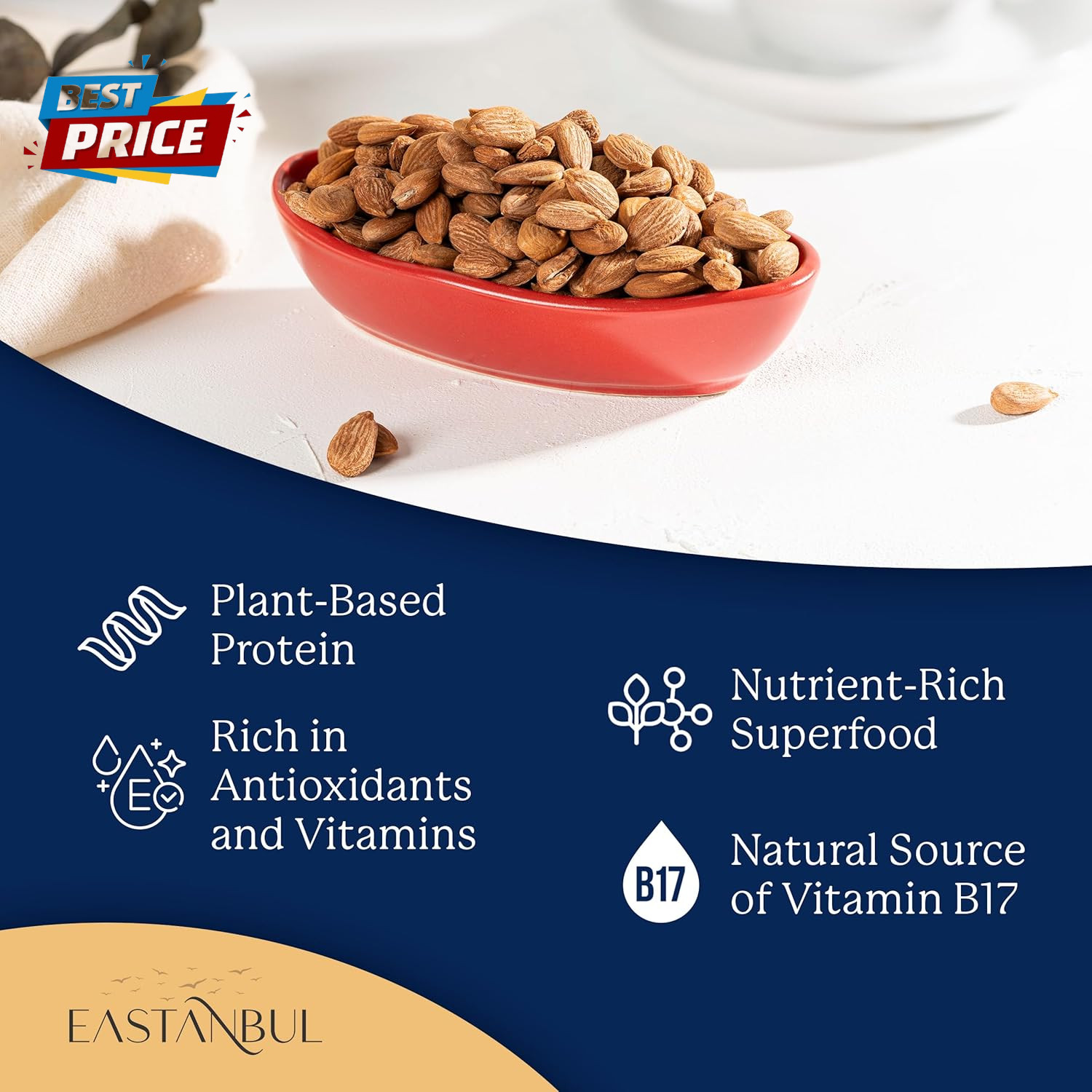 Apricot Seeds, 14.5Oz, Apricot Kernels, Raw & Bitter Seeds, 100% Natural Farm Fr