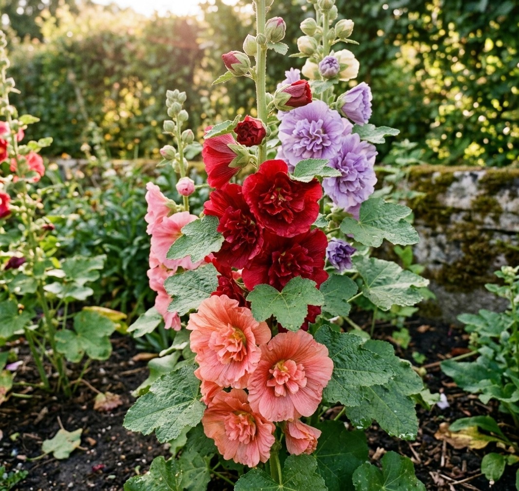 100pcs Hollyhock Seeds for Outdoor Gardening – Perfect for Home & Balcony Use