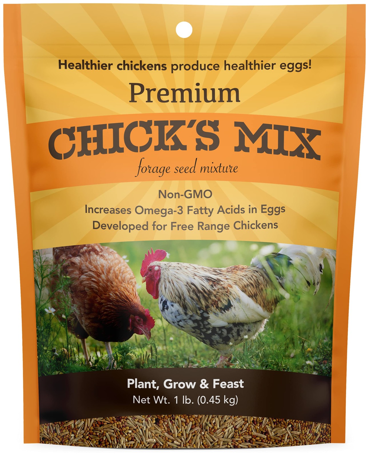 Forage Seed Mix For Chickens Poultry Goats Sheep Omega 3 Eggs 1 lb Non GMO