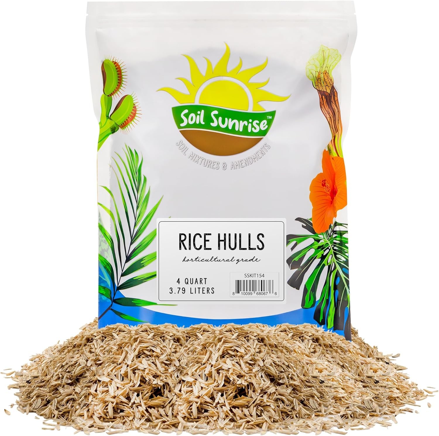 Horticultural Grade Rice Hulls (4 Quarts); All Natural Organic for 4 Quarts