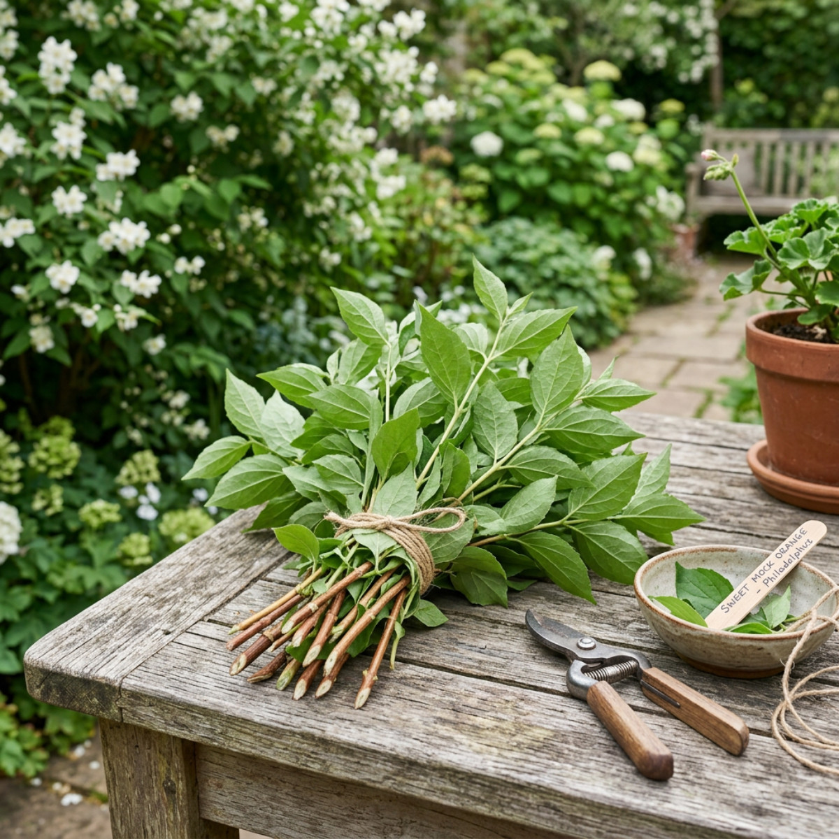 10 Sweet Mock Orange Fresh Unrooted Cuttings for Rooting