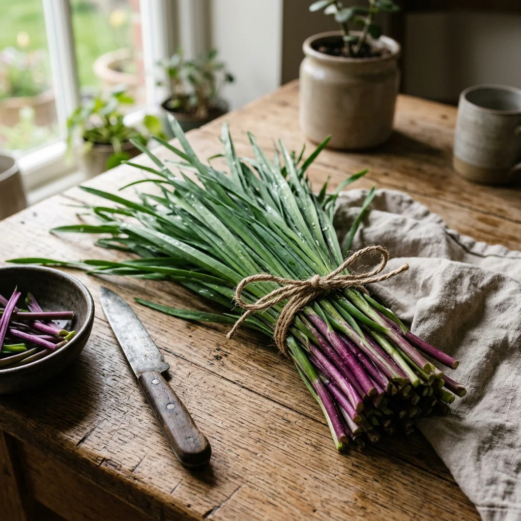 500 Purple Stem Garlic Chives Seeds for Planting – Premium Heirloom Purple Stem