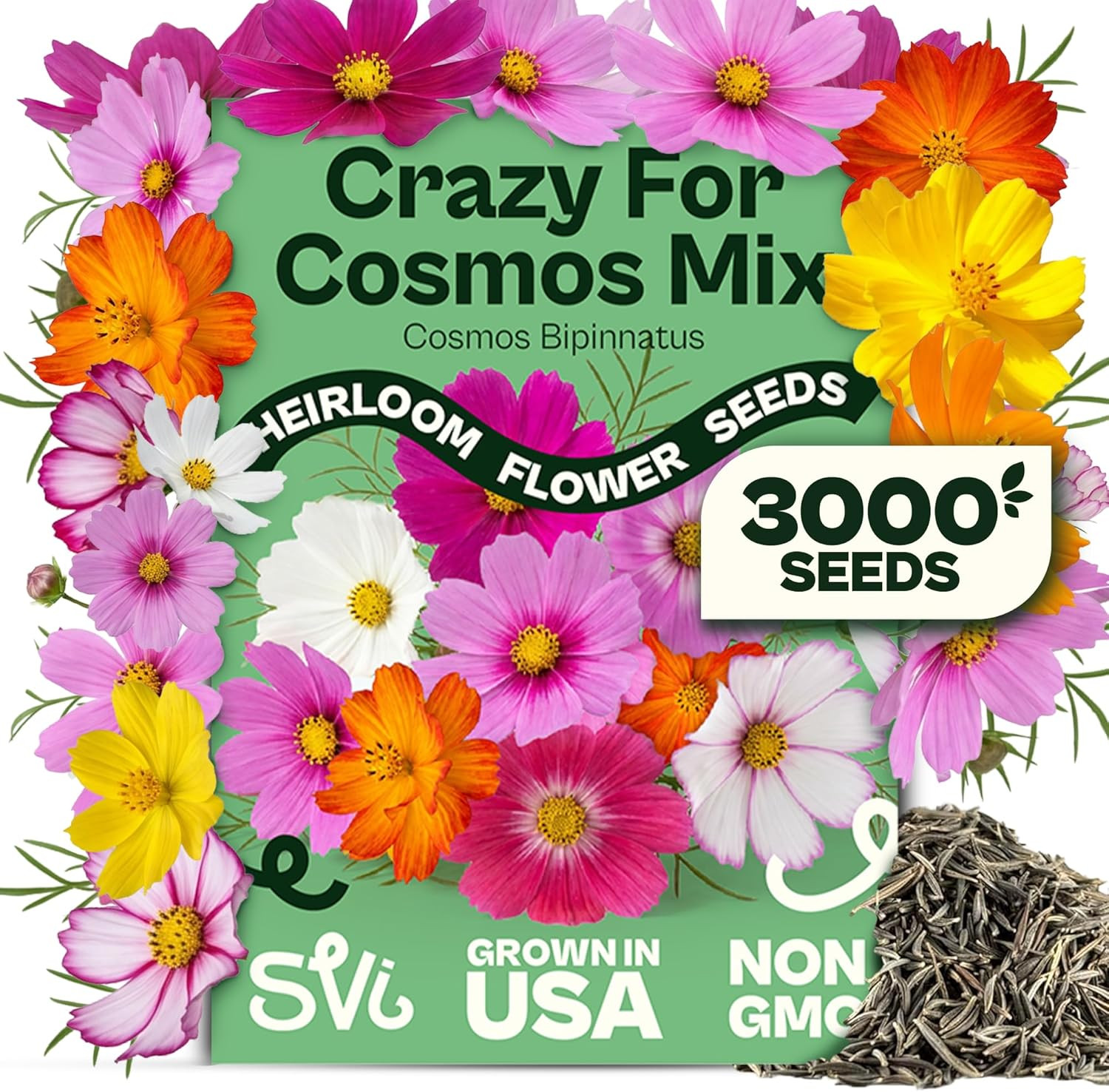 3000 Crazy Cosmos Seeds Mix Cosmos Bipinnatus Wildflower Garden Flower Seeds