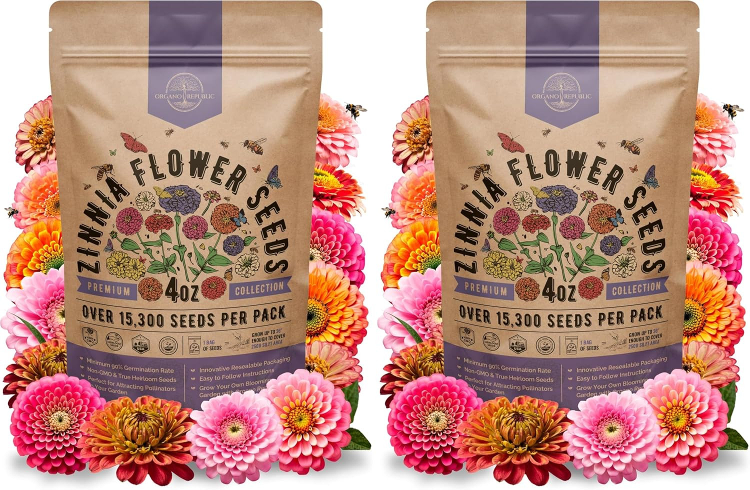 Cosmos Flower Seeds Pack 1 Oz – 4,500 Non-Gmo Heirloom Annual Seeds for Planting
