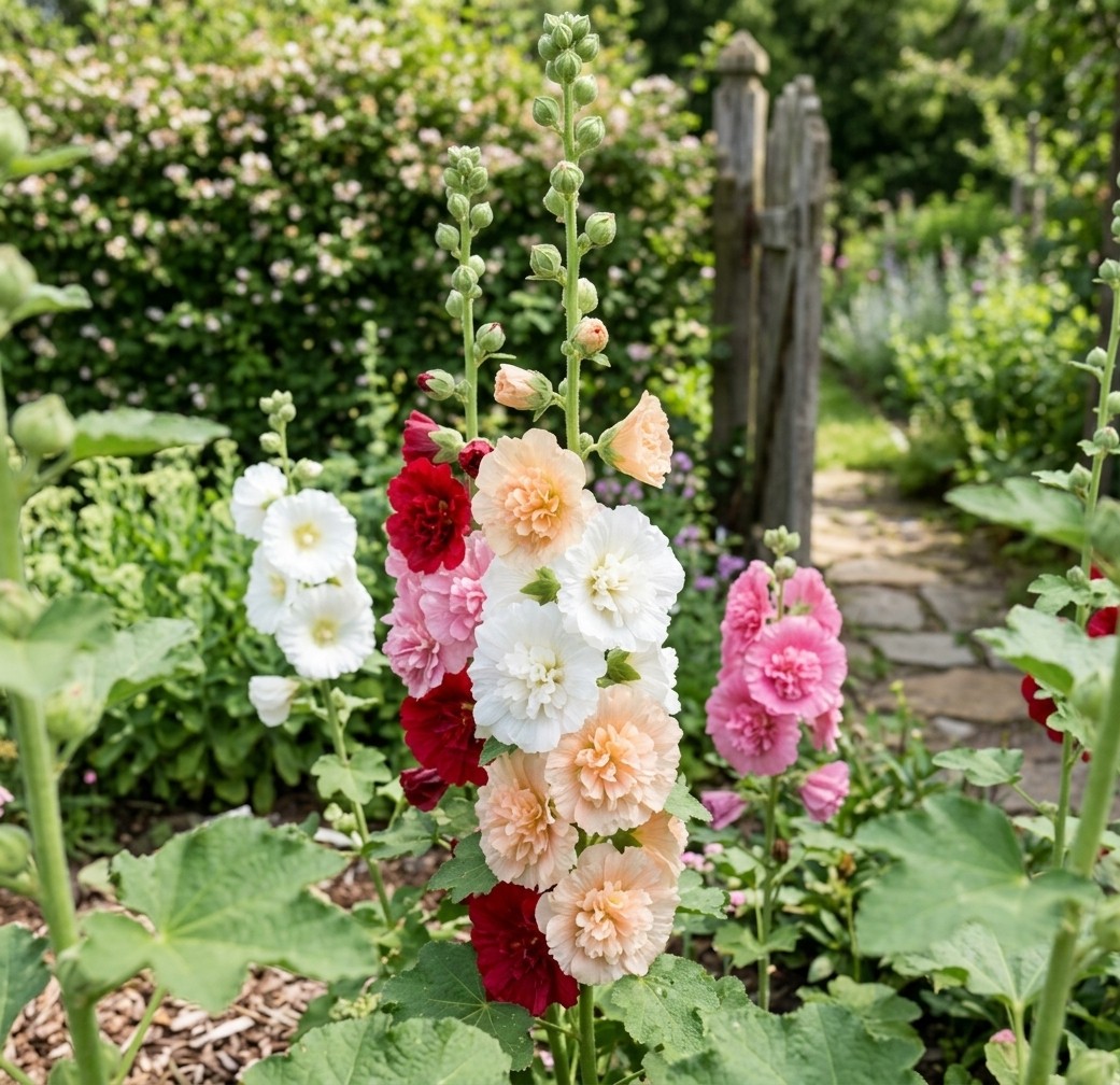 100pcs Hollyhock Seeds for Outdoor Gardening – Perfect for Home & Balcony Use