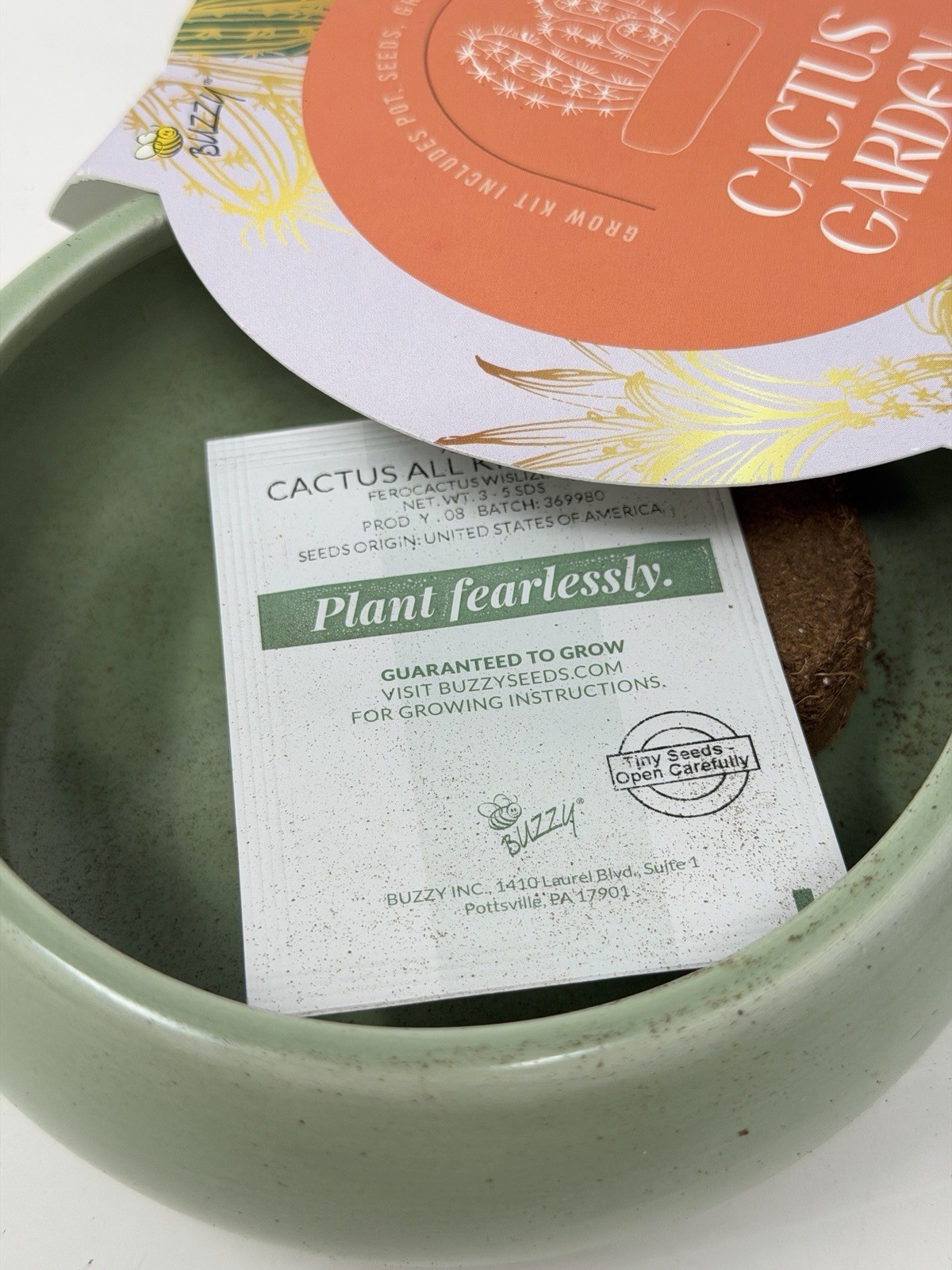 Cactus Garden Grow Kit Planter Bowl w/ Seeds & Soil Indoor Plant Gift