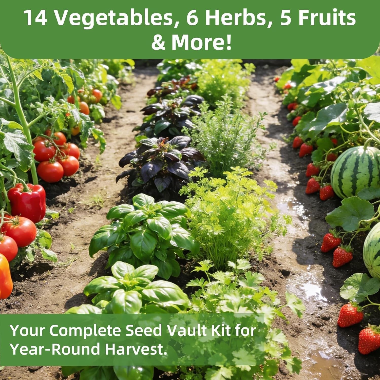 【Seed Vault】 Heirloom Vegetable Seeds Planting Kit – 15,000+ Non-GMO Seeds for H