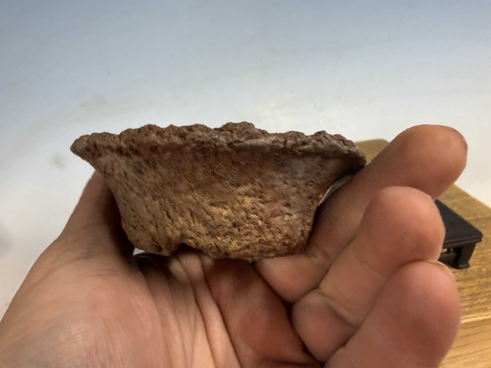 Japanese Unknown Maker Shohin Bonsai Tree Pot 3 1/2 By 1 1/4” Unique Unglazed