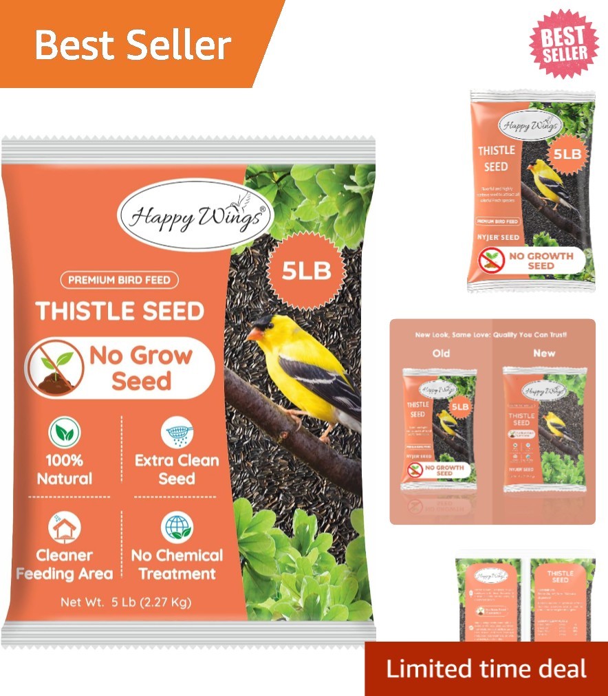 High-Quality Nyjer Seed for Birds – 5lb No Grow Seed, Perfect for Tube Feeders