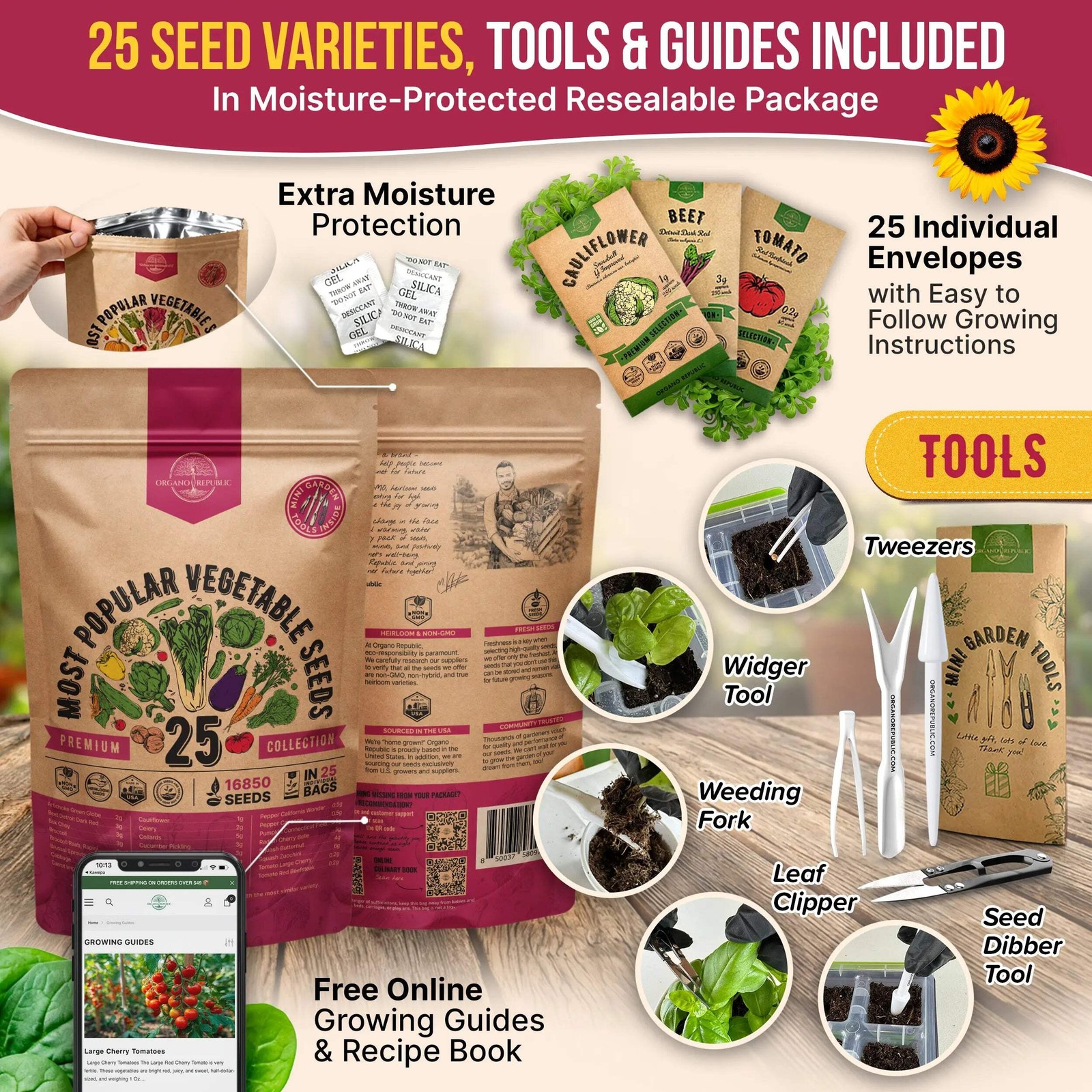 25 Most Popular Vegetable Seeds Variety Pack