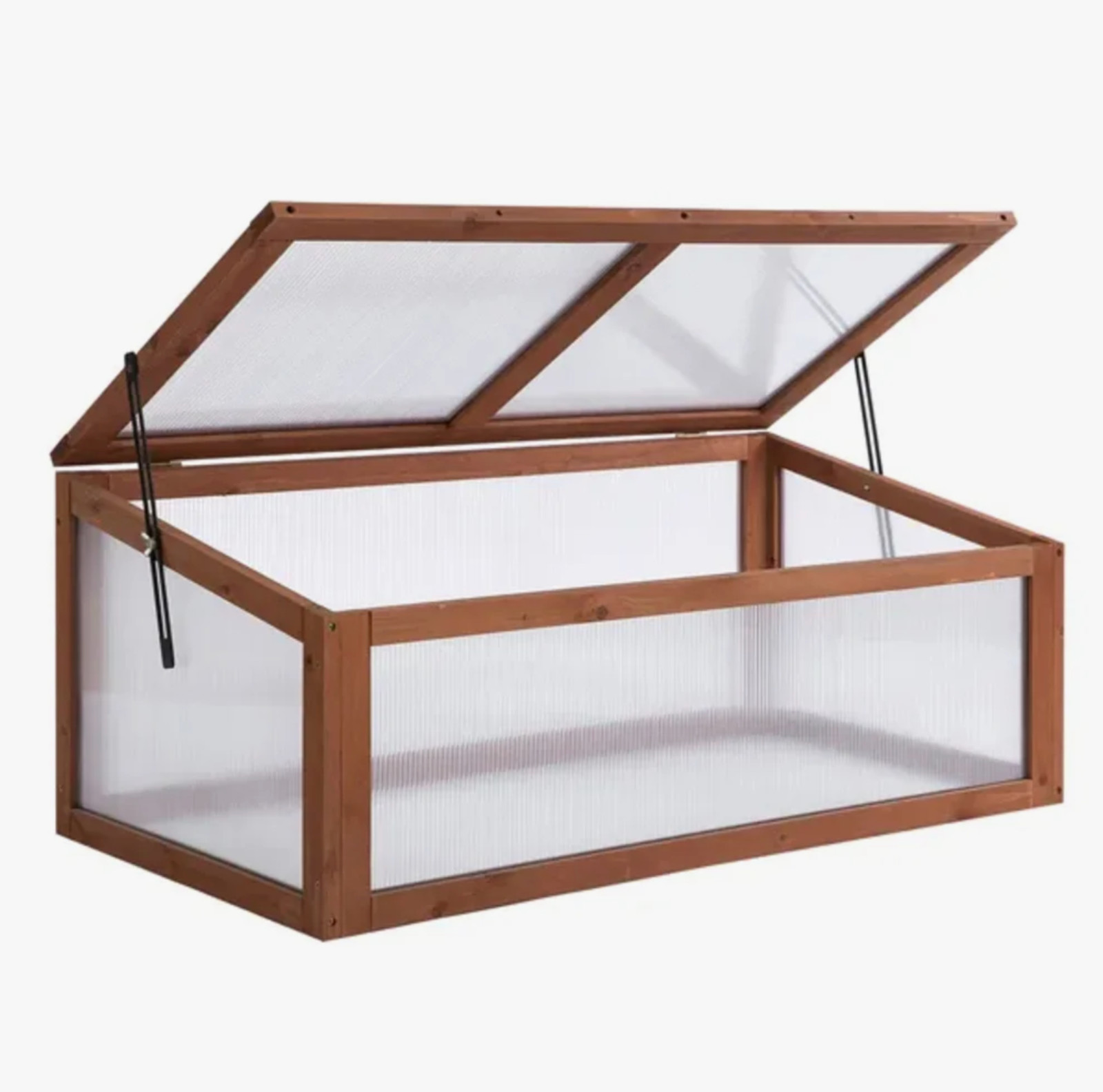 Mini Greenhouse Cold Frame, Natural Wooden, 39″ x 26″ x 16″ Planter Box