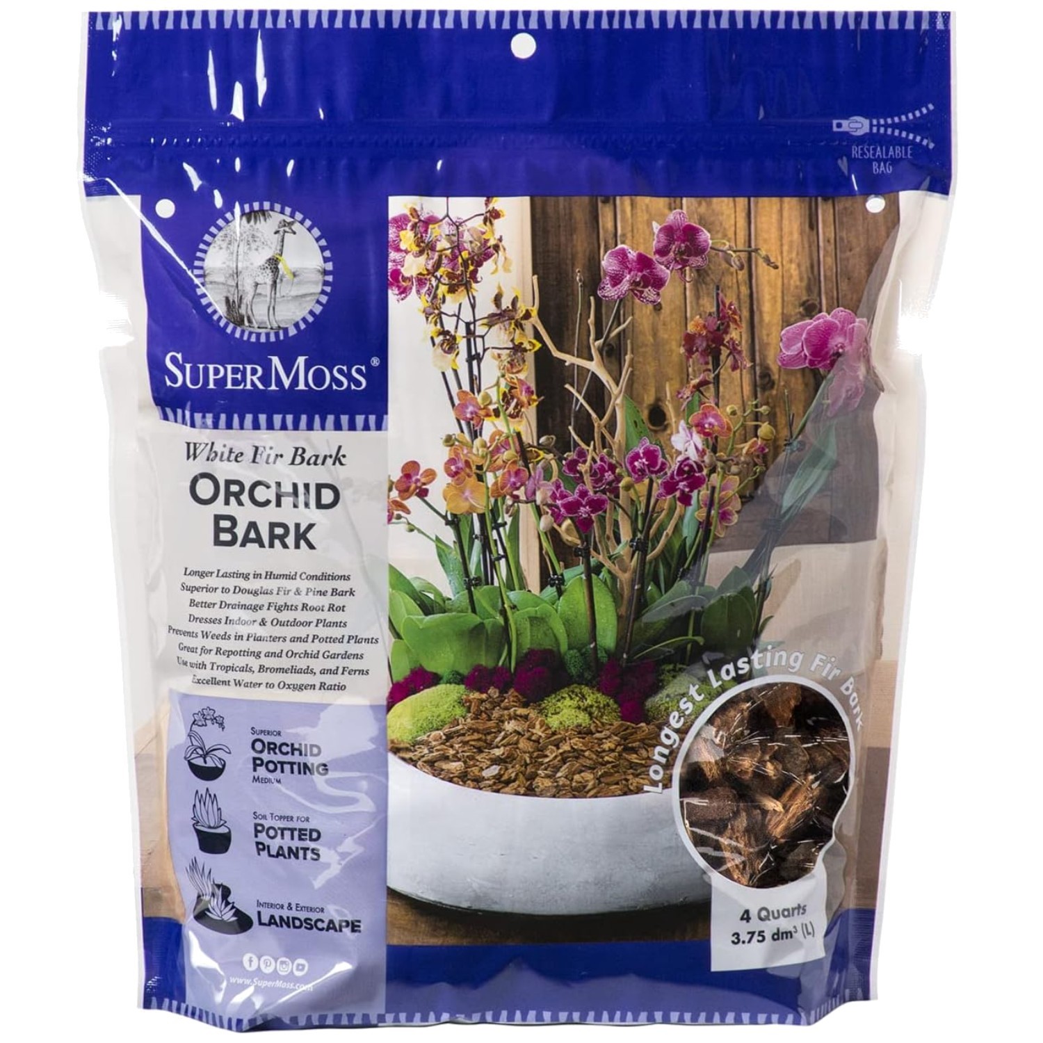 Natural Orchid Potting Bark, 4 Quarts