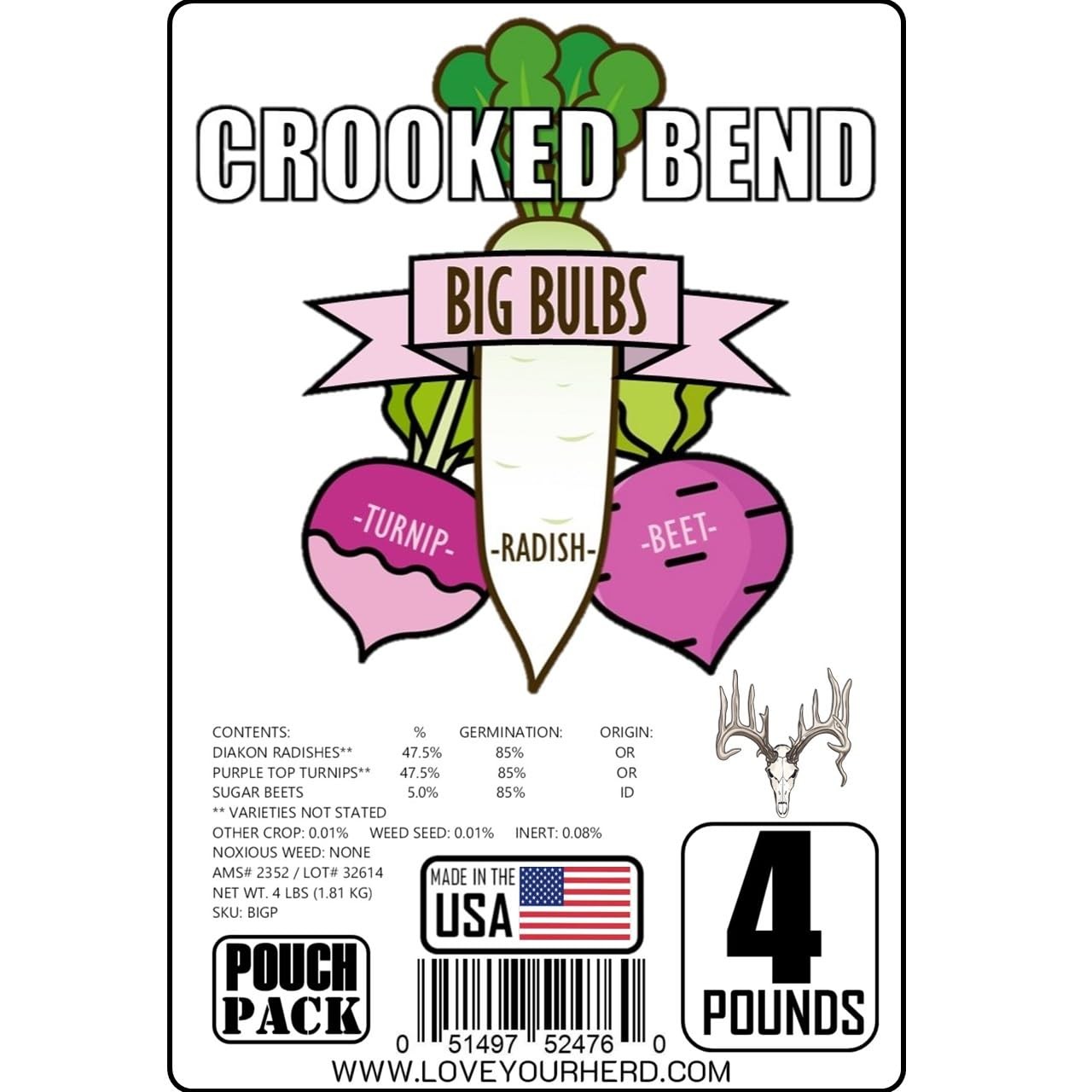 Fall Food Plot Seed Mix for Whitetail Deer & Turkey 4 lbs, No Till, 0.67 Acres