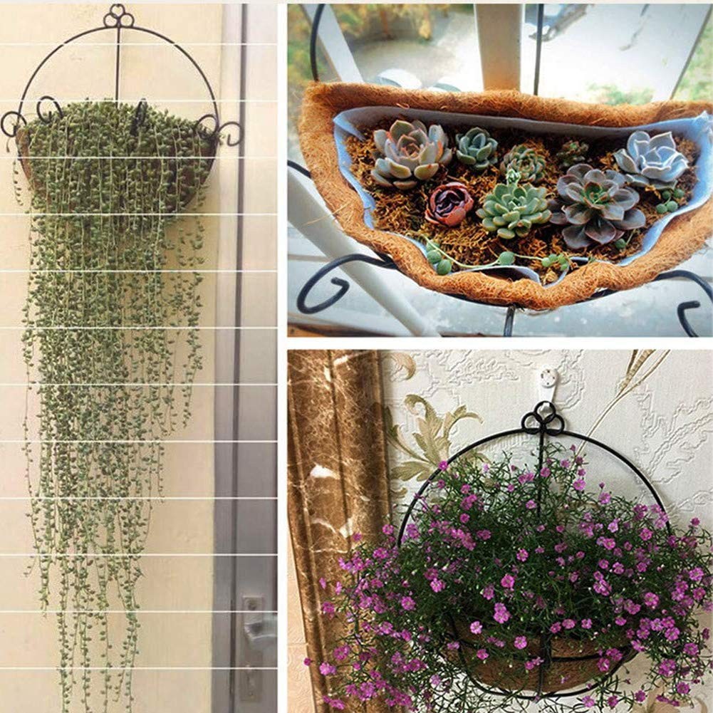 2PCS Half Round Coco Fiber Liner for Hanging Basket – Replacement Plant Coir