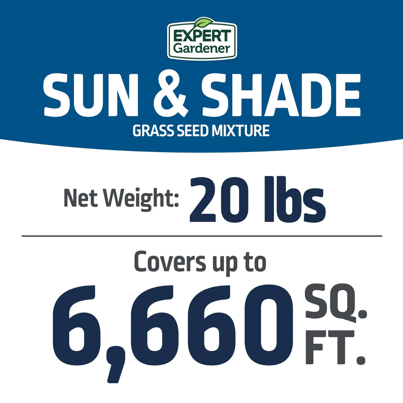 Expert Gardener Sun & Shade Northern Grass Seed Mix Sun to Partial Shade 20 lb
