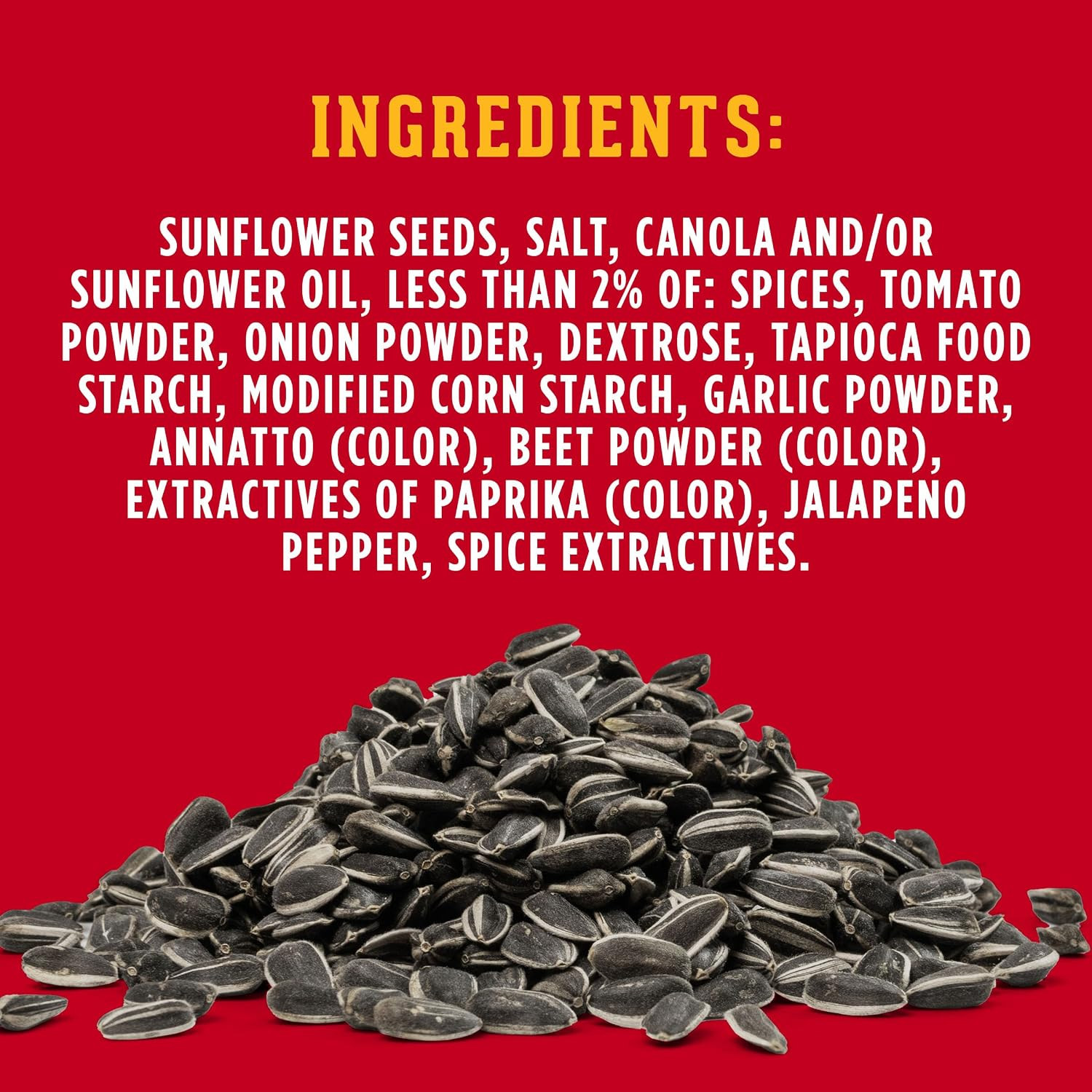 SEEDS Roasted and Salted Jalapeño Hot Salsa Jumbo Sunflower Seeds, Keto Friendly