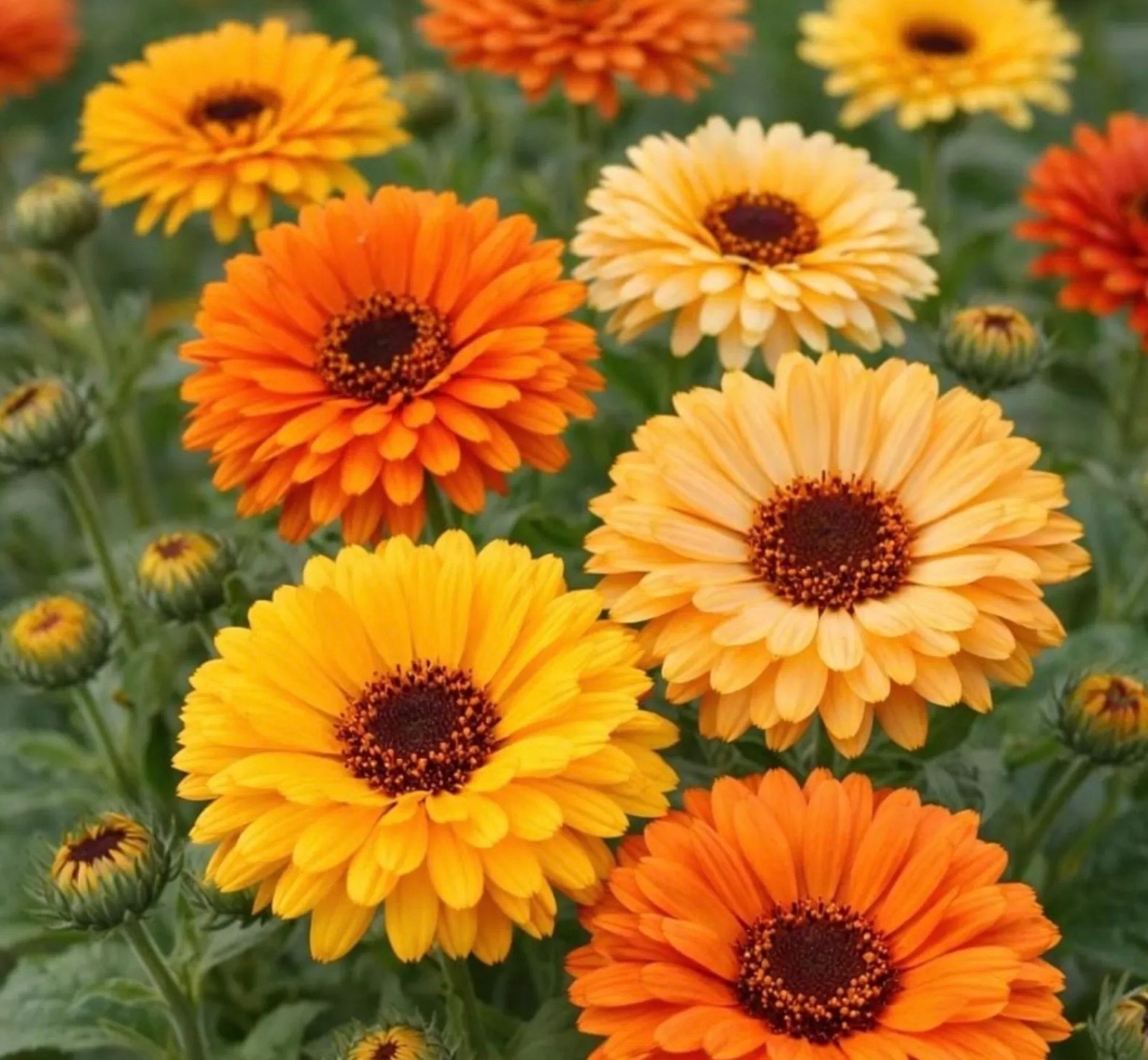 Calendula Pacific Beauty Mix | Fresh Flower Seeds | Pot Marigold, Non-GMO 🇺🇸