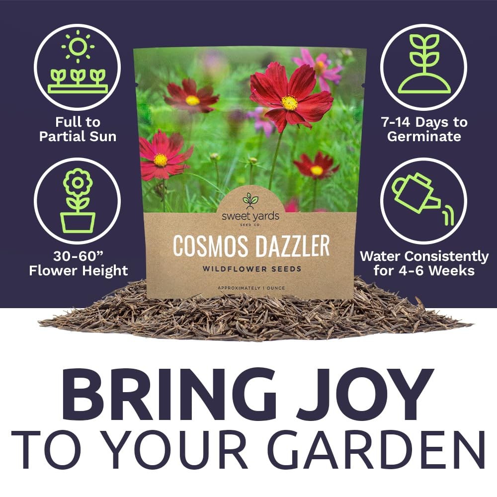 Wildflower Seeds Bulk 1 Ounce Packet 5,000 NonGMO Drought Tolerant Seeds